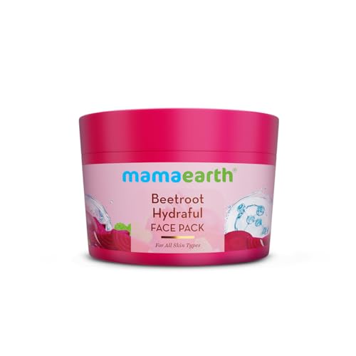 Image of Mamaearth Beetroot Hydraful Face Pack with Beetroot & Hyaluronic Acid for All Skin Types - 200 g | Natural DIY-like Texture | Gives Hydrated Pink Glow | Crafted with Beetroot & Hyaluronic Acid | Free from Harmful Chemicals
