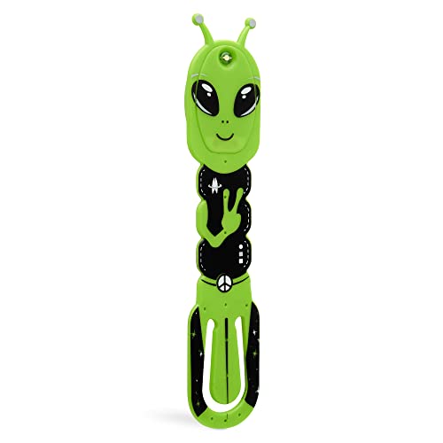 Image of Gifts for Readers & Writers Bookmark Reading Light Alien Green - 2in1 Clip On Bookmark Kids Book Light for Reading Night in Bed, Travel Cute Book Lights, Flexible 8 Lumen LED Lights for Books