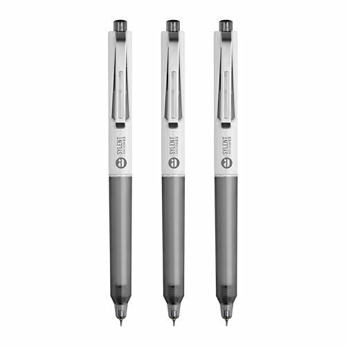 Image of Anupam Sylent Roller Gel Pen 0.5 mm, Waterproof Smooth Quick-Dry Dark Ink, Comfortable Grip Exam & Office Pen, Refillable (Black Body BlackInk, Pack of 3)
