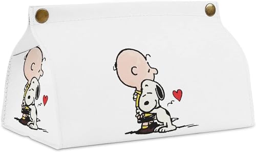スヌーピー チャーリーブラウン ティッシュケース 長方形 おしゃれ 北欧 ティッシュボックス パッケージを隠して収納 ティッシュカバー キッチン 浴室 お風呂 オフィス用 PUレザー製