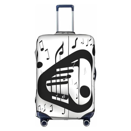 Housse de protection pour bagage lavable XL contre les rayures de valise blanc musique