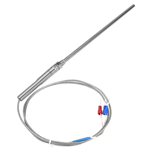 Respicefinem M8 Thread Type K Thermocouple 150mm Probe Temperature Sensor Wire with 0 400? Measurement Range and Optional Cable Lengths from 1m to 5m Terminal Connectors and 5mm (1M)
