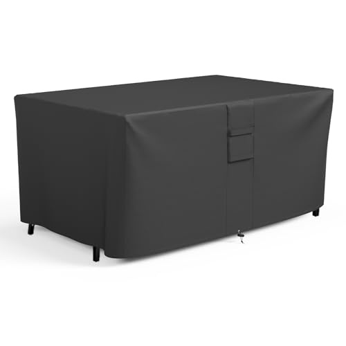 SHINESTAR Fire Pit Cover Rectangular, Fits for 40-44 Inch Fire Pit Table, 600D Heavy Duty Fabric, Waterproof and Windproof, 44 x 28 x 25 Inches, Black by SHINESTAR - Used condition - US$25.49