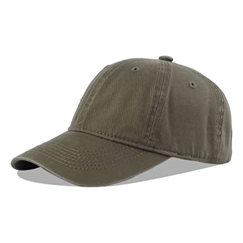 LLmoway Men Baseball Cap Cotton Low Profile Unstructured 6-Panel Sports Dad Hat, Army Green, L Cover