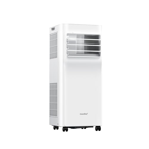 COMFEE' Mobiles Klimagerät 8000 BTU/h 2,3 kW, App-Steuerung, 3 Modi, 3 Lüftergeschwindigkeiten, 24-Stunden-Timer, für Wohnzimmer und Wohnungen von 29㎡/78m³, funktioniert mit Alexa [Energieklasse A]