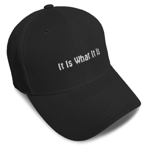 Baseball Cap It is What It is Reflection Acrylic Dad Hats for Men & Women Black