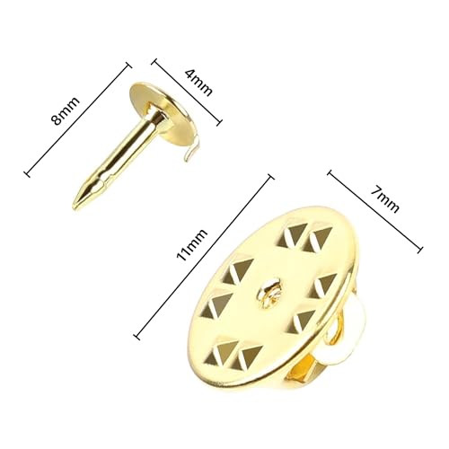 Image of FURE Metal Badge /Enamel Back pins - Butterfly Pins - 8mm Long (Brass) - Pack of 50 Pieces