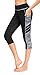 Sugar Pocket Women's Capris Tights Workout Running Leggings Yoga Pants M (BK/Grey)