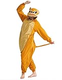 XIGUAGUO Adult Cartoon Monkey Onesie Costume Animal Cosplay Homewear Sleepwear Jumpsuit for Men Women Girls Boys Teens Brown