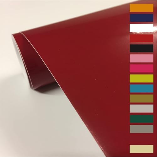 vgoltd Vinilo adhesivo brillante para muebles y armarios, autoadhesivos, para despegar y pegar, color rojo oscuro, 60 x 200 cm (ancho x largo)