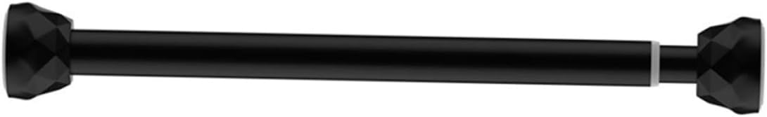 0.85m Household Extendable Clothes Drying Rod Adjustable Retractable Closet Rail for Indoor Use Nail Installation Stainless Steel Fits Walls Black Random Accessories