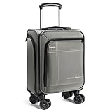 Tonyeee Softside Carry on Luggage Airline Approved, 17 Inch Underseat Carry-on Luggage with Removable Spinner Wheels, Small Personal Item Suitcase for Travel Business, (Grey, 17 inch_Underseat)