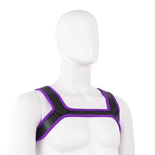 YiQin RWSX Weiche Latex-Hundemaske mit Ohren, Welpenmaske für Cosplay-Party-Maskerade Set, Freie Kombination (Riemen Lila)