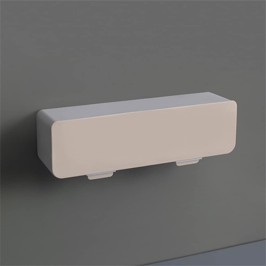 Wall Mounted Seasoning Box with Lid and Spoon Punch Free Kitchen Kit Salt Seasoning Jar(E)