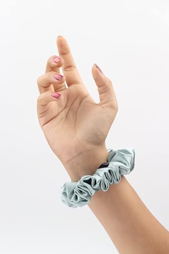 Image of Premium Satin Scrunchies for Women | Hair Bands, Ponytail Holders & Rubber Bands | Fluffy, No-Damage Hair Ties | Girls Hair Accessories | Medium Size | Pack of 6