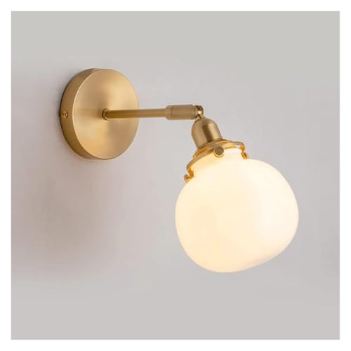 Aplique de pared para dormitorio de lectura con brazo oscilante y cristal lechoso
