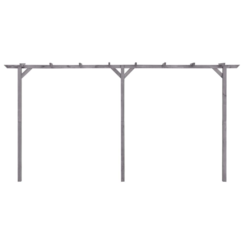 Pergola ogrodowa, szara, 400 x 40 x 205 cm, impregnowane drewno sosnowe