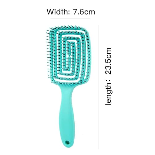 Image of Curved Vented Hair Brush for Fast Blow Drying, Professional Detangling Styling Brush for Wet & Dry Curly, Thick, Straight Hair for Women & Men (green)