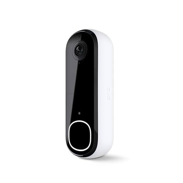Arlo Video Doorbell 2K | 2nd Gen | Wire-Free/Wired Option, 2-Way Audio, Night Vision, Head to Toe Video View, Integrated Siren | Live Stream | Real Time Notifications |180 Deg Wide View, White