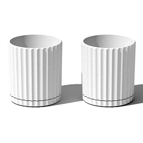 Image of Veradek Demi Series Demi 6 inch Planter w /Tray - White, 2 Pack