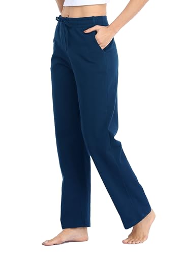 Willit Women's Cotton Sweatpants Open Bottom Yoga Sports Pants Straight Leg Lounge Athletic Pants with Pockets