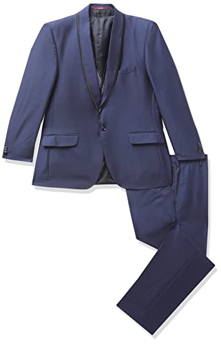 Image of Raymond Rayon Blend Men's Full Sleeve Contemporary FIT Dark Blue Formal Suit
