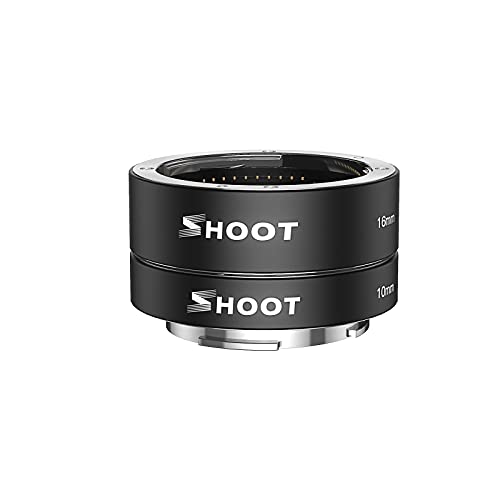Shoot Auto-Focus Macro Extension Tube Set For Sony 10Mm+16Mm Adapter Ring Compatible With Sony Mirrorless E-Mount Aps-C And Full Frame Camera A7 A7R A7S Nex3 Nex5 A6300 A6500 #TOP1