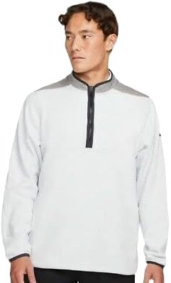 Nike Men's Therma-FIT Victory Half-Zip Golf Sweater Top, Photon Dust/Dust/Dark Smoke Gray, SMALL