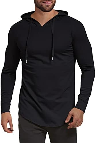 Aiyino Men's S-5X Big And Tall Long Sleeve Fashion Athletic Hoodies Sport Sweatshirt Hip Hop Pullover 4X Black