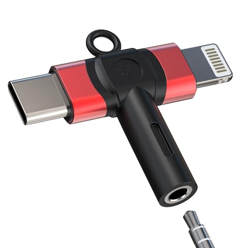 Aux - USB CA_v^[ iPhone 17 16 15 14 13 Pro Max Lightning wbhzWbN 3.5mm I[fBIP[u (2C1) J[CzANZT[ iPadpX~[WbN SamsungS24A