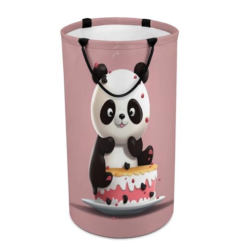 Panier à linge panda imperméable avec poignées pour vêtements