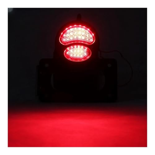 Feu arrière LED moto avec support de plaque latéral Chopper