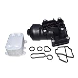 Caja del filtro de aceite y amperio;Tapa del enfriador y amp;Junta apta para Audi Seat Skoda VW A1 A3 A4 A5 A6 Q3 Q5 TT Beetle Caddy CC EOS Golf Jetta Passat