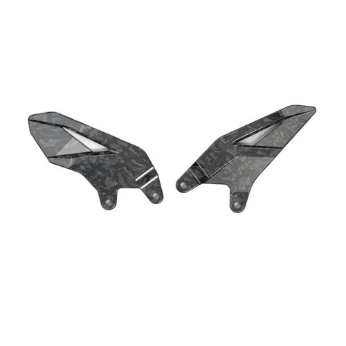 Plaques de protection talon R7 look carbone avec couvre-repose-pieds moto