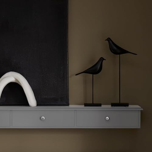 Image of Sabri SHOPEE Wooden Wall Cabinet with Drawers for Storage Floating Wall Shelf with Hidden Storage for Home Kitchen Office and Living Room (Grey, • 93W x 15D x 10H cm (3 Drawers))