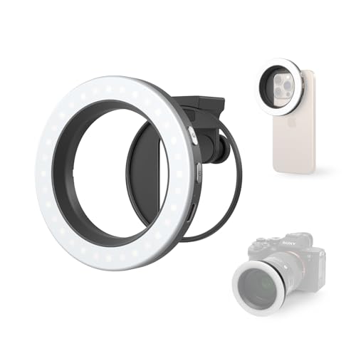 SmallRig Vibe P30 67mm Anillo de luz LED de vídeo, luz Compacto Bicolor con Alto CRI ≥90, para 67mm Phone Mounts/Cases/Lenses, para la creación de contenidos,Kit de Adaptador de Filtro roscado - 5203
