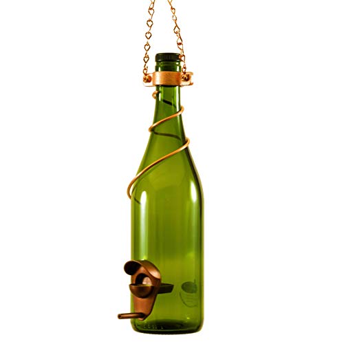 Blue Ridge Mountain Wine Bottle Bird Feeders, Backyard Decor, Finch