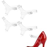 Vantico 4 pcs Universal Clear Ankle Straps for High Heels, Premium Silicone and Metal Buckle, Invisible Support, Secure Comfort, Anti-Slip Shoe Accessory