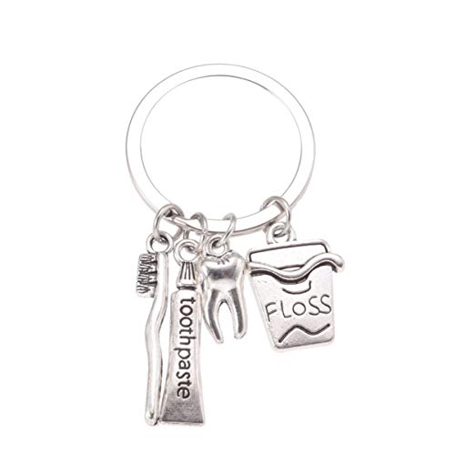 Happyyami Toothbrush Toothpaste Keychain Metal Pendant Key Chain For Birthday Keychain For Kids Children Adults #TOP20