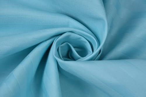 Image of Cotton Solid /Stripe King Bedsheet with 2 King Size Pillow Covers | Double Bed with 210 TC | Size - King Size 90x100 inches - Sky Blue Colour