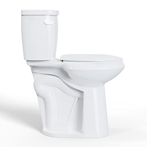 Superflo Tall Elongated Toilet 21 Inch High Toilets,Single Flush & 12 Inch Rough In Toilet, S-Trap Bathroom Toilet Bowl & Water Tank For Seniors, Disabled & Tall Person #TOP2