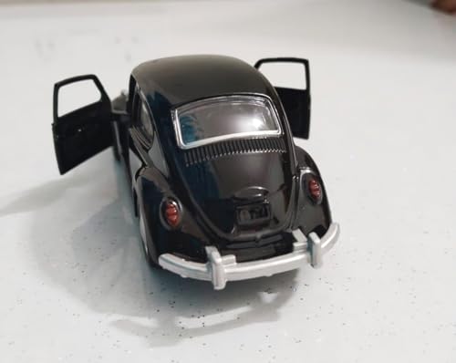 Image of Vintage Die-Cast Metal Toy Car with Openable Doors & Pull Back Action, 1:36 Scale Classic Model Vehicle, Durable Metal Body, Kids Toy Gift for Boys & Girls 3+ Years (Pack of 1) (Black)