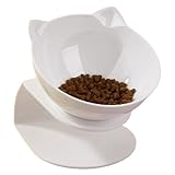 Purrheaven Orthopedic Cat Bowl, PurrBowl Orthopedic Anti-Vomiting Cats Feeder, Raised Elevated Cat Bowls Whisker Friendly for Indoor (White, Single)