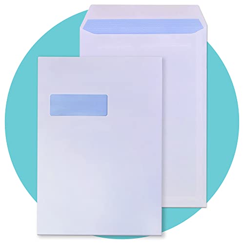 Triplast 50 x C4 Window Self Seal Security Envelopes (Size: 324x229mm) | Address Window, Self Sealing & Printer Safe Mailing Paper Envelopes | Ideal for Everyday Home, Office & Commercial Use