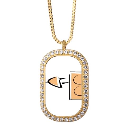 Collier câble de charge prise de courant cristal doré pendentif tendance