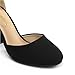 Imagen de DREAM PAIRS Zapatos de Tacón Acho Cómodos Clásicos de Punta Redonda Zapatos de Salón Alto con Tira de Tobillo Bodas y Fiestas Ante Negro Angela Talla 39EU