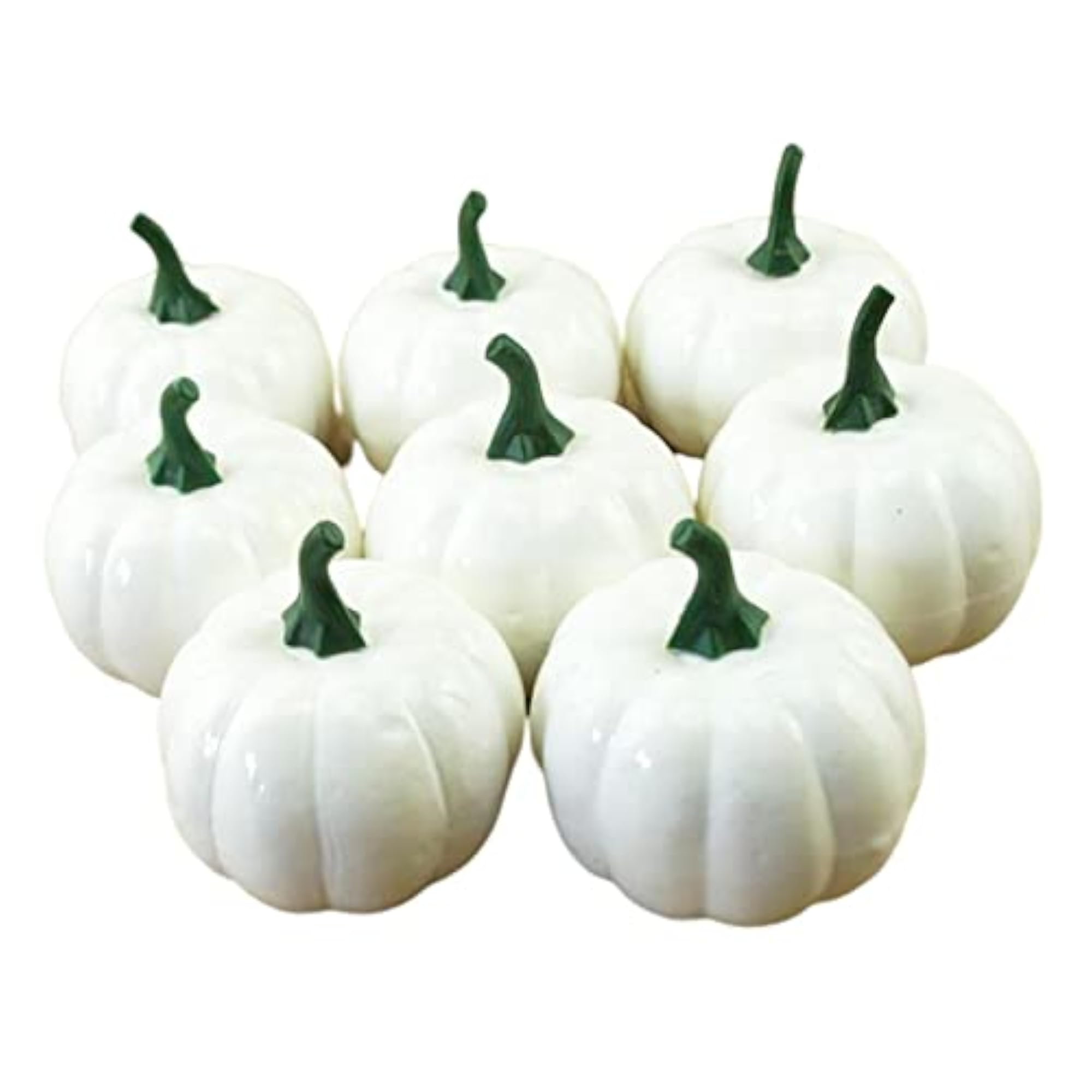 8Pcs White Artificial Pumpkins for Halloween Table Decor