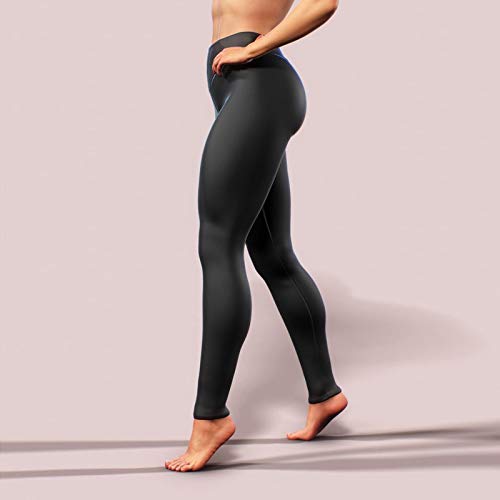 Leggings de treino para mulheres de couro brilhante com stretch e cintura em V, calças de ioga, legg