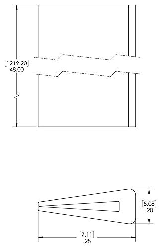 Image of Caplugs CEG-23-2N Cut 48 CEG Series Conductive Edge Liners, Black Conductive Polyethylene Copolymer (E /VAC), for Metal Thickness 0.06 inch, 48 inch Length, Pack of 30 (99191881)