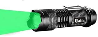 Ulako Single 1 Mode Zoomable LED 150 Yard Green Light Flashlight Torch for Fishing Hunting Detector